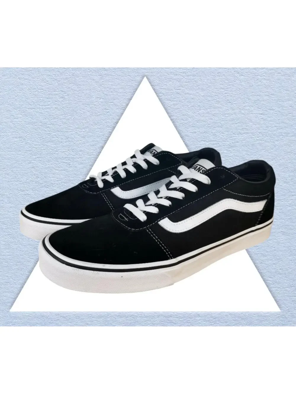 Vans Ward Suede Canvas Shoes Sneakers Black White VN0A36EMC4R Mens Size 11.5 New